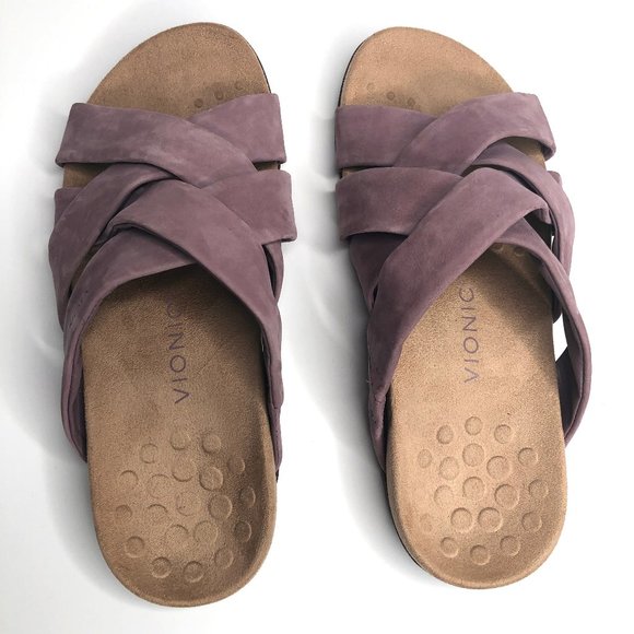 Vionic Shoes - Vionic Sandals Size 10 Juno Suede Mauve pink euc